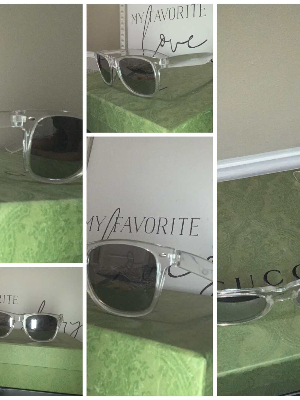 Clear Frame Sunglasses with Gray Lenses
